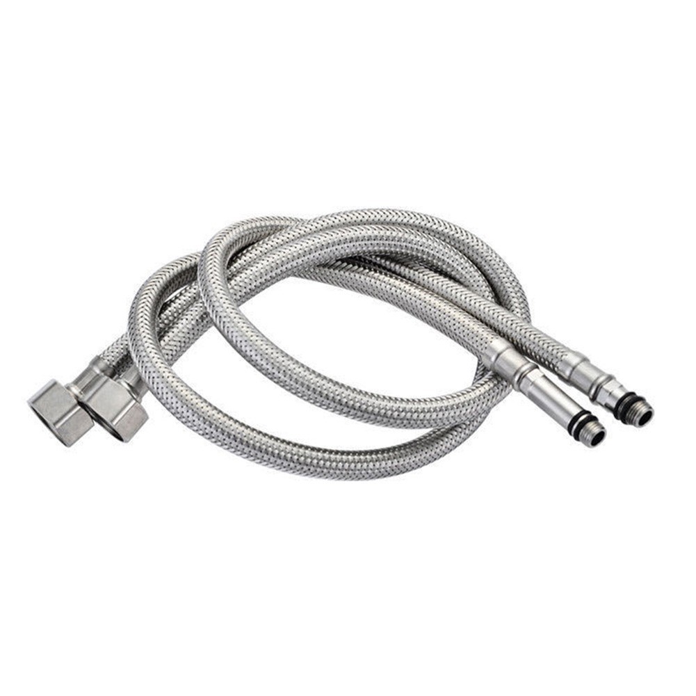 JJUNW Anschlussschlauch 60 Cm – 2 Stück, Geflochtener Edelstahl, 3/8 Zoll, Für Warm- Und Kaltwasser (rot/blau)