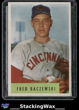1954 Bowman Fred Baczewski Rookie Card RC #60 Cincinnati Redlegs Reds. rookie card picture