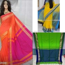 Women's Khadi Cotton saree with Running Blouse Piece