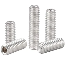 30Pcs M6-1 X 10Mm Hex Socket Set Grub Screws,Headless Cup Point,Flat Point Grub 