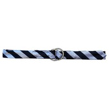Y2k black + grey striped belt