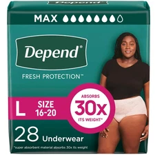 Depend Fresh Protection Adult Diapers, Incontinence  Postpartum Bladder Leak ...