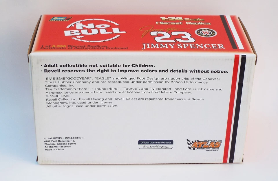 Revell No Bull Jimmy Spencer Winston #23 1998 Ford Taurus Die-cast Replica Car - Image 4 of 4