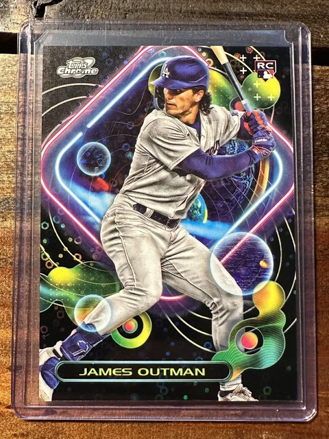 2023 Topps Chrome Cosmic James Outman BLACK ECLIPSE REFRACTOR 1/10 RC Dodgers
