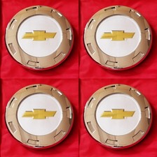4 Pcs 2007-2014 Cadillac Escalade 22 7 Spoke Center Caps Yellow Chevy Logo