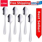 <!--F#f_0-->Mirror Polished Silver Teaspoons Set of 6 - Ideal for Desserts and Coffee<!--F/-->