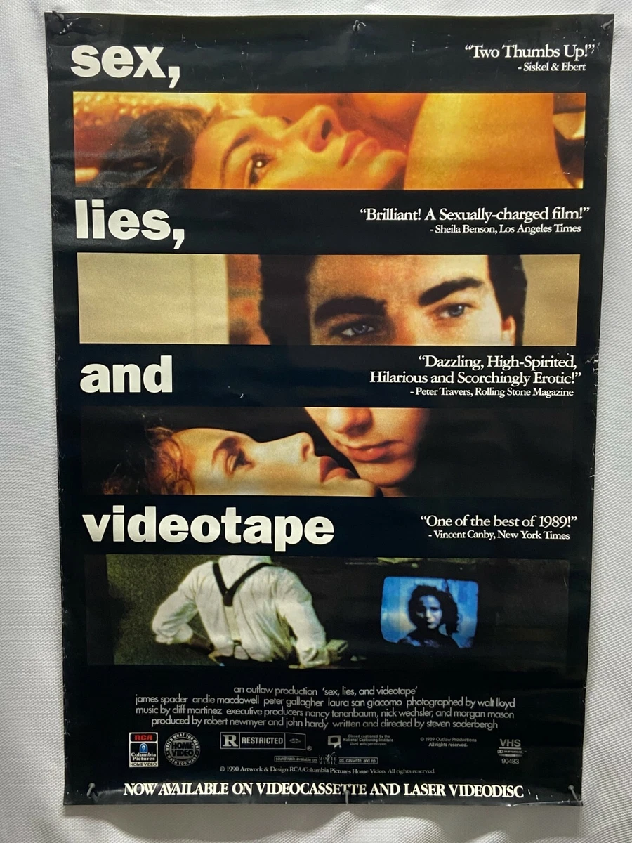 Vintage Sex Lies And Videotape Original Rental Store Movie Poster  