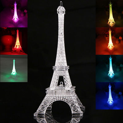 Bedroom 3D Romantic Eiffel Tower Table LED Night Light Xmas Wedding Decor Lamp