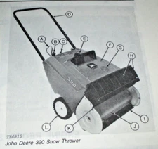 *John Deere 320 Snow Thrower Blower Operators Manual OM-TY3913 F9 s/n 45000 & up