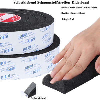 2Meter Selbstklebend Dichtstreifen Dichtband Schaumstoffstreifen Fensterdichtung