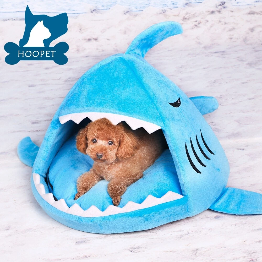 Shark Dog Cat Pet Canopy Teepee Tent House Bed Kennel With on-sale Cooling Pad