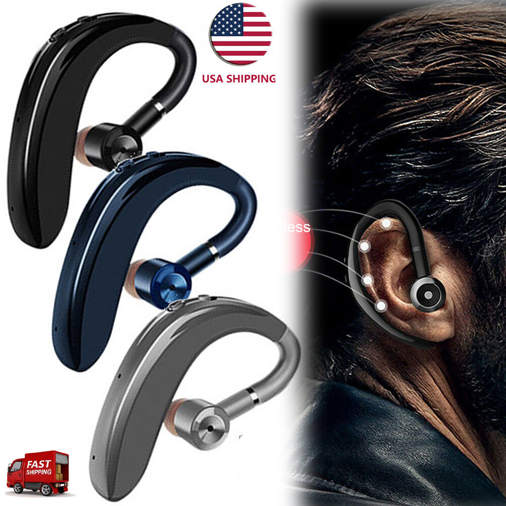 Bluetooth Headset Wireless Earphone for Left/Right Ear Driver Trucker Universal