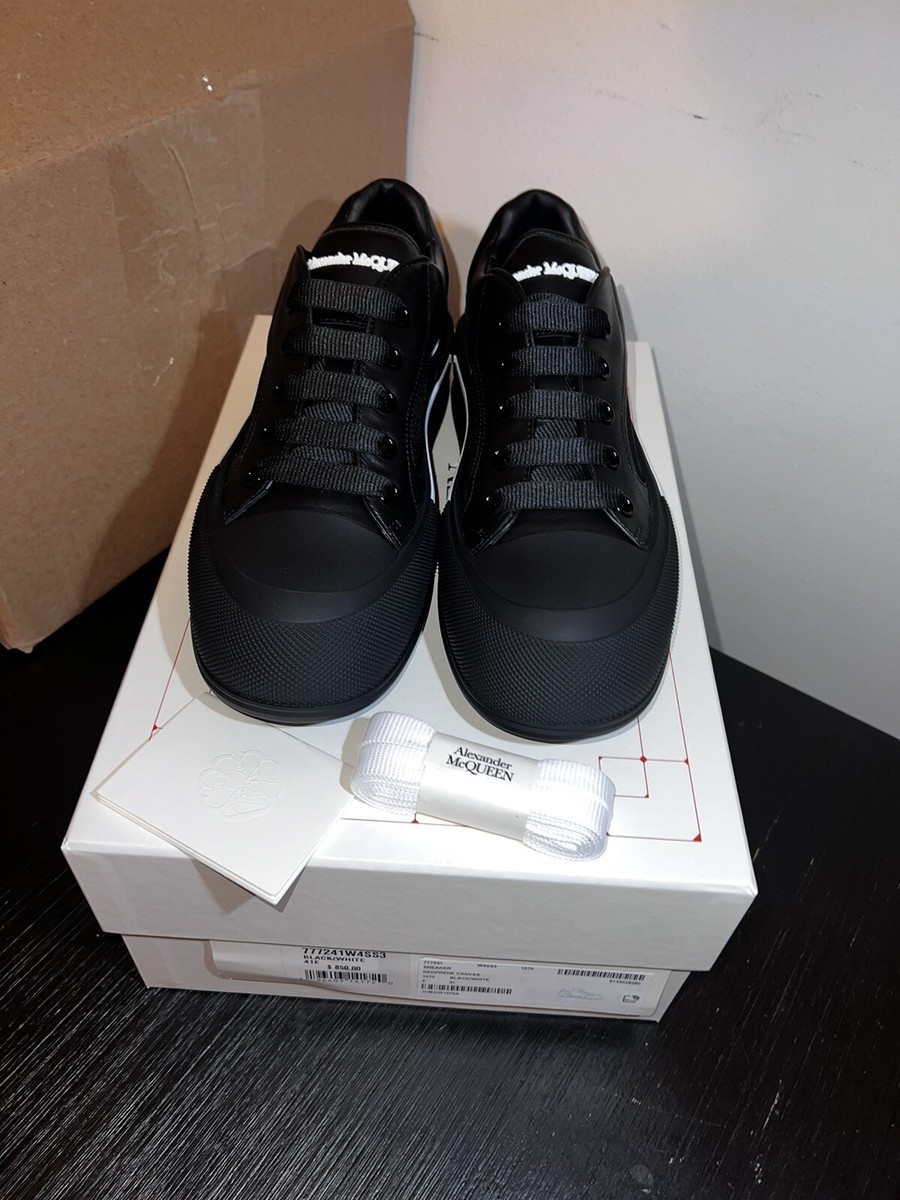 alexander mcqueen メンズPLIMSOLEスニーカー_654594 W4MVH 1497 Buy Alexander McQueen Deck Plimsoll Low 'White Black