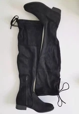 A New Day Thigh High Boots with Low Heel Womens Size 7.5 WC Black 