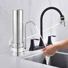 Faucet Water Filter Kitchen Sink Drinking System Filtration Stainless Steel