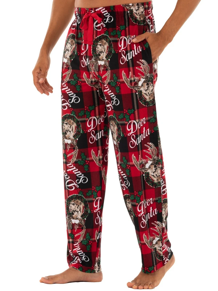 Fruit of the Loom Deer Santa Christmas Fleece Pajama Sleep Pants