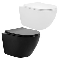 WC sospeso senza brida chiusura soft-close sanitari bagno bianco/nero a scelta