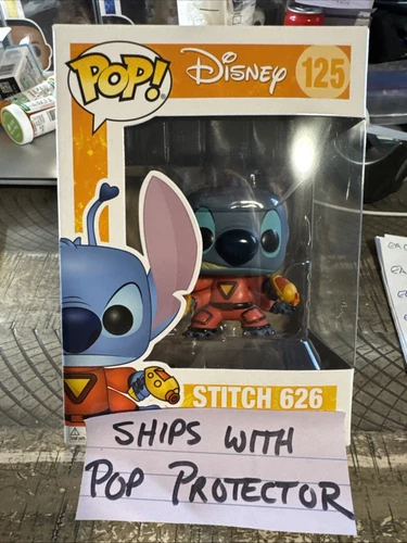 Funko Pop - Disney - Stitch 626 With Guns #125- with free Pop protector