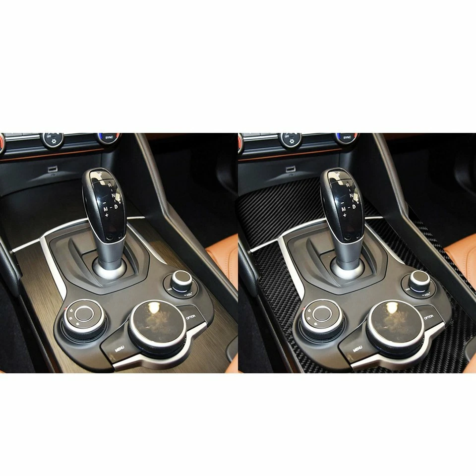 Крышка панели переключения передач центральной консоли из углеродного волокна для Alfa Romeo Giulia 2017-19 - Изображение 3 из 4