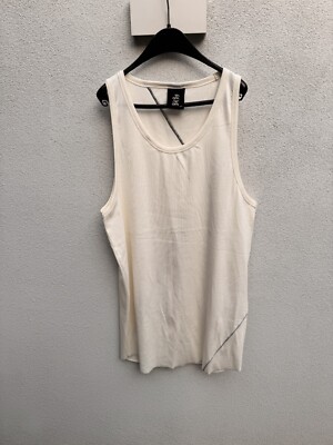 Thom Krom  White Cream Beige Tank Top MTS 793 Soft Fine Rip Cotton XL
