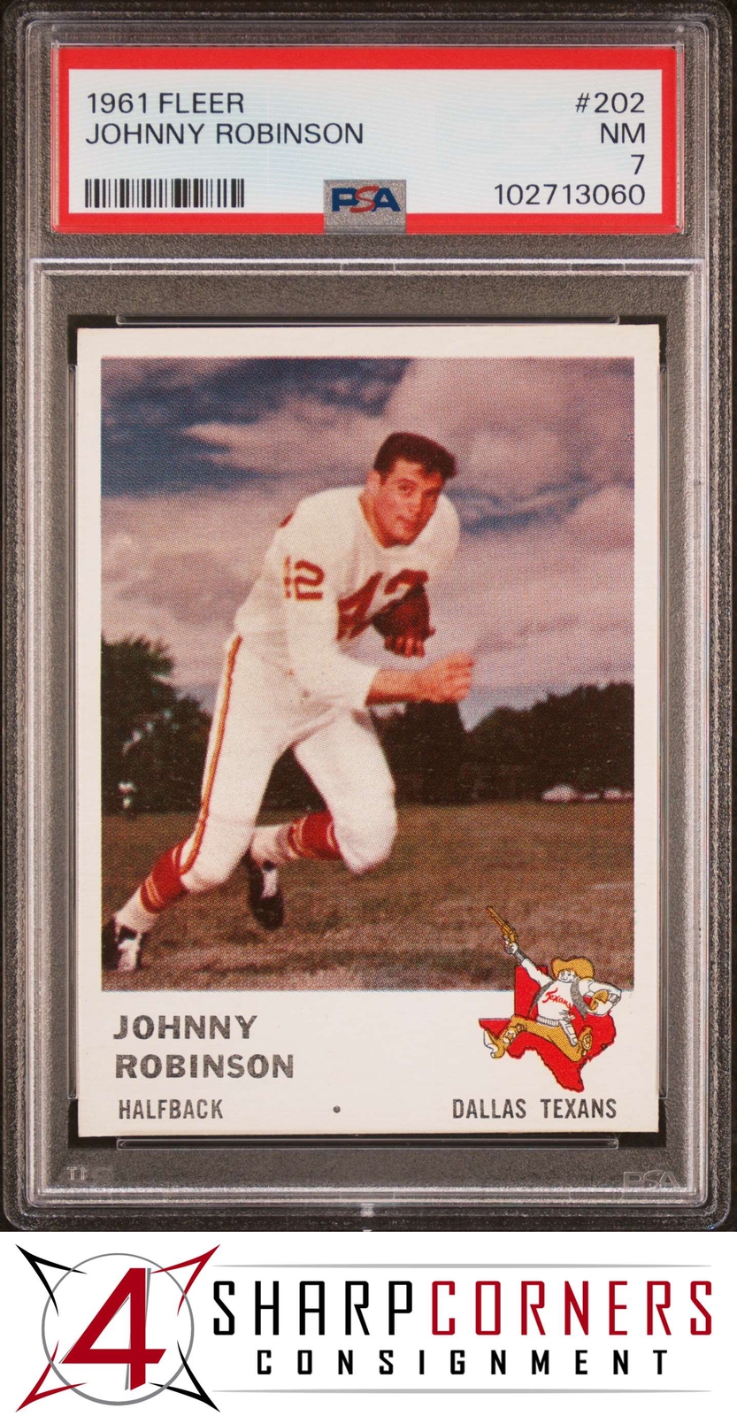 1961 FLEER #202 JOHNNY ROBINSON RC HOF PSA 7