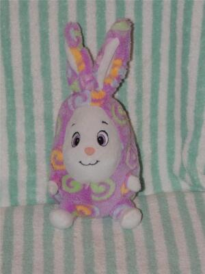 Fiesta Plush Chubby Bunny Color Swirls Purple Stuffed Rabbit Animal 11 ...