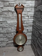 Vtg 26" Air Guide Banjo Style Weather Station Thermometer, Barometer, Hygrometer