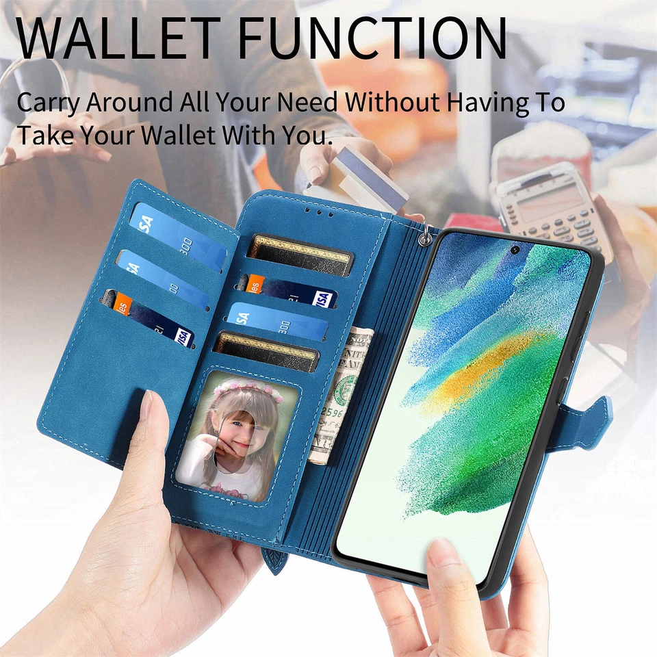 Zipper Flower Leather Phone Case For Blackview Oukitel T Mobile Sharp Doogee - Image 4 of 4