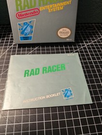 Rad Racer (Nintendo Entertainment System) NES Cartridge, Sleeve, Manual, Box