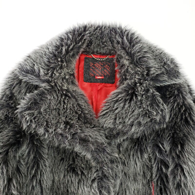 MISS SIXTY 60 Made in Italy Fitted Faux Fur Coat Mid-Length Jacket