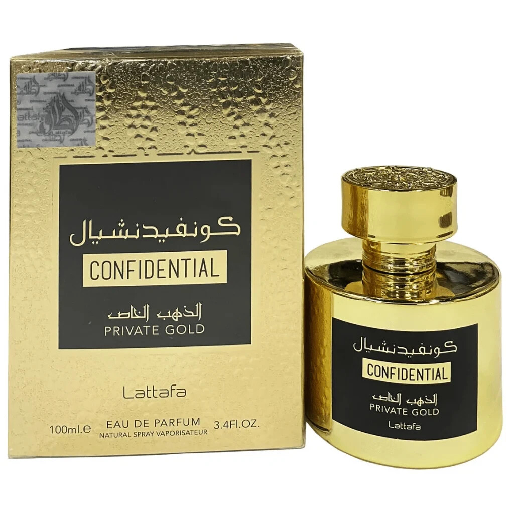 Lattafa Confidential Private Gold Perfume Arabian EDP -Box Damaged/Unused