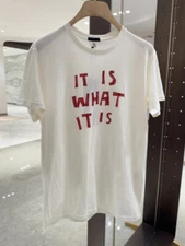 R13 American Retro Printing Crew Neck Loose Short-sleeved T-shirt for Women