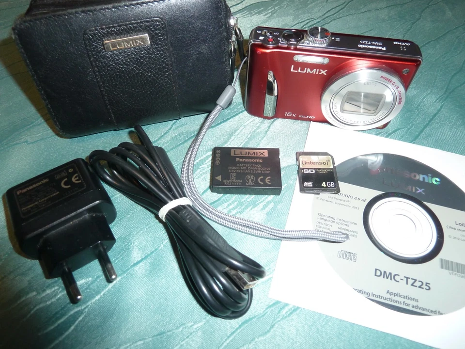 Digitalkamera ► Panasonic LUMIX DMC-TZ25 12,1 MP - Rot | Leica Objektiv  Top Ovp, Foto 1 von 5