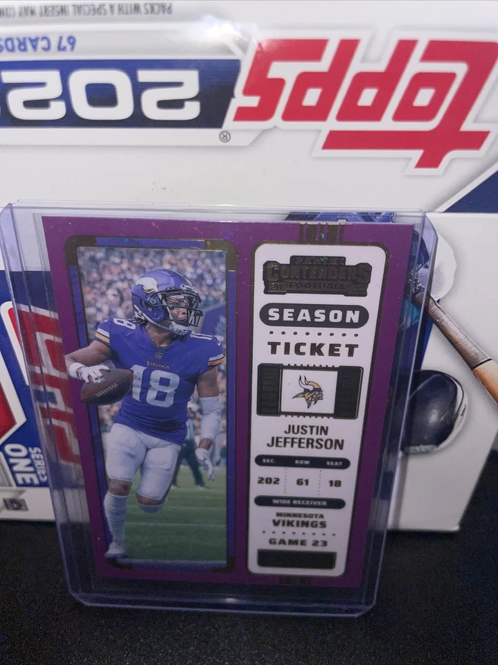 2022 Contenders Justin Jefferson Stardust Purple case hit - Image 2 of 4