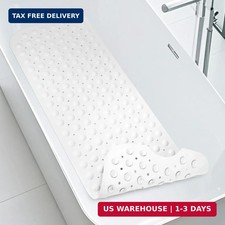 Long Bathtub Mat Non Slip 39.5 x 16 Inch, Inside Shower Mats with Suction Cups