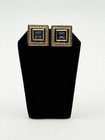 Vintage Christian Dior Clip Earrings W/ Blue & Clear Stones — photo 2