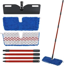 Microfiber Dust Mop Set for Floor Cleaning, Flat Mop for Wet & Dry to Clean Wash
