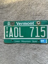 1994 Vermont Truck License Plate - ADL 715