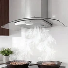 Devanti 90cm Range Hood Curved Glass Canopy Rangehood Kitchen Exhaust Fan