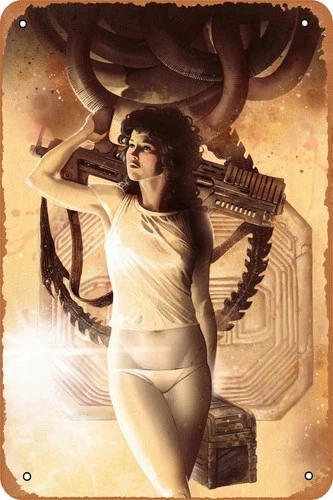 Movie Alien Fan Art Poster Vintage Tin Metal Signs Home Décor 8x12 for Cafe Bar