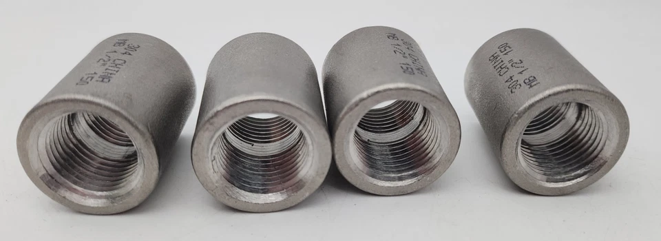 MERIT BRASS K411-08 Pipe Coupling: 1/2", 304 Stainless FNPT Threaded, (LOT OF 4) - Image 3 of 3