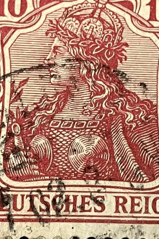 Rare 1921 Germany 10 Pfennig Red Stamp Used Hinged Deutsches Reich - Image 3 of 4