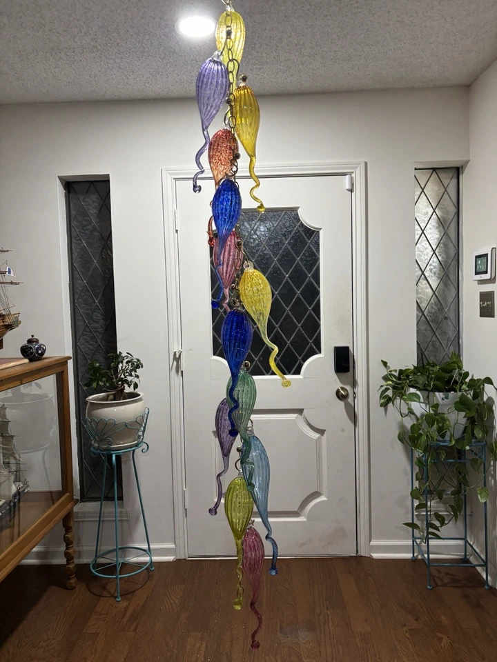  Unique Design Chihuly Style Handmade Blown Glass Chandeliers . - Image 2 of 4