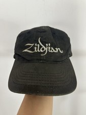 VTG 90  s Zildjian Cymbals Faded Black Worn SnapBack Hat Cap Adjustable