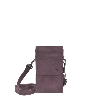 Bear Design Damen Handytasche Leder zum Umhängen ''Robbie'' plum (dunkel violett)