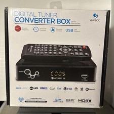 EMATIC AT103B Digital Tuner Converter Box Built-In DVR with Remote NEW Open Box