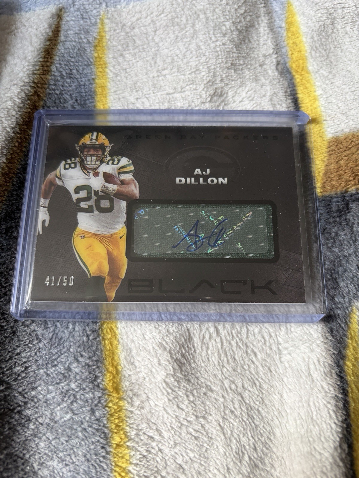 AJ Dillon Panini Black Rookie Jersey Autographs #RJAAJD Base