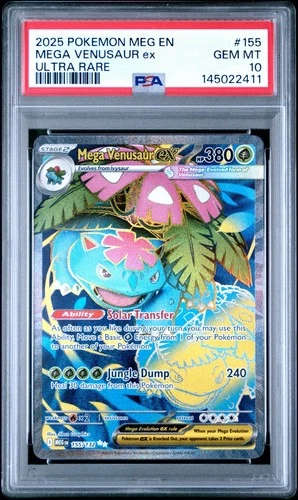 2025 Pokemon MEG En Mega Venusaur Ex Ultra Rare #155 PSA 10 Gem Mint