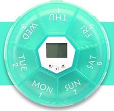 Weekly Pill Dispenser with Alarm, 7-Day Medicine Pill Organizer with up to 4 Ala