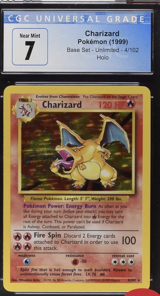 25+ Pokémon TCG Base Set Charizard Grade 7 Individual Collectible